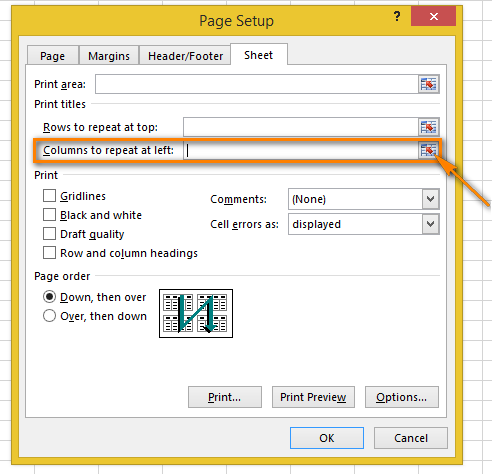 How to print headings (titles) of rows and columns in Excel on each page