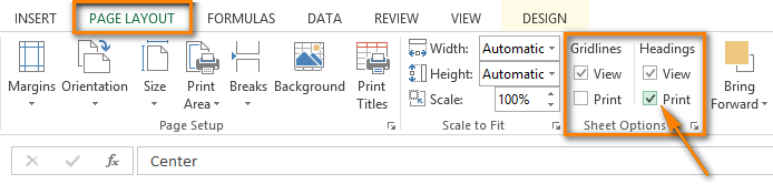 How to print headings (titles) of rows and columns in Excel on each page