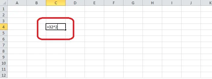 How to put a square in Excel