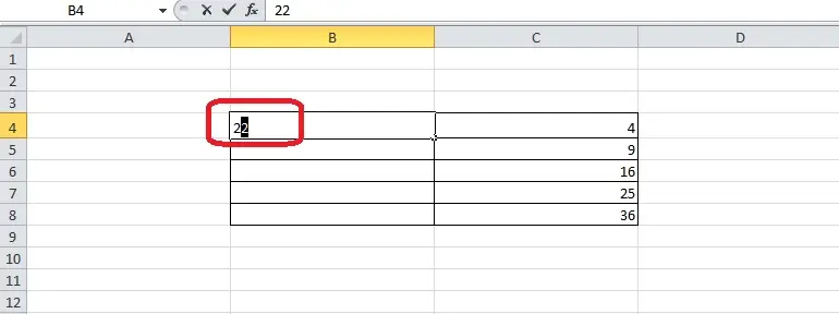 How to put a square in Excel