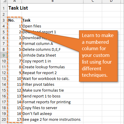 Jak szybko utworzyć listę numerowaną w programie Excel
