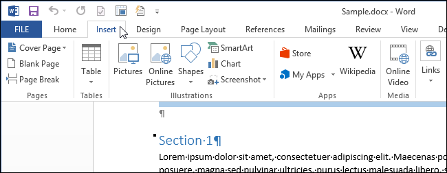 How to quickly expand or collapse the ribbon in Office 2013