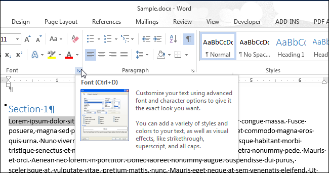 How to quickly format text in Word using the context menu