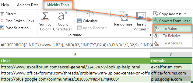 How to quickly replace formulas with values ​​in an Excel spreadsheet