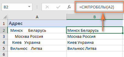 How to remove space at the end of a cell in an Excel spreadsheet