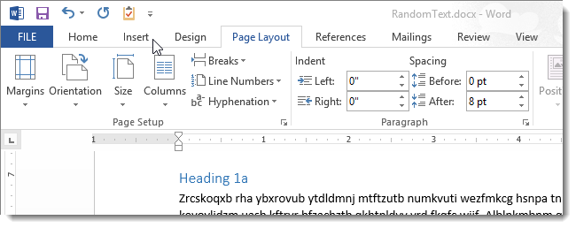 How to remove the page number on the first page of a document in Word 2013 without using sections