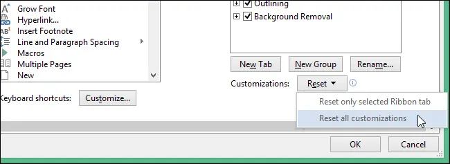 How to Restore Default Ribbon Preferences in Microsoft Office 2013