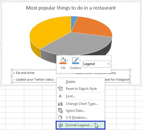 How to rotate charts in Excel