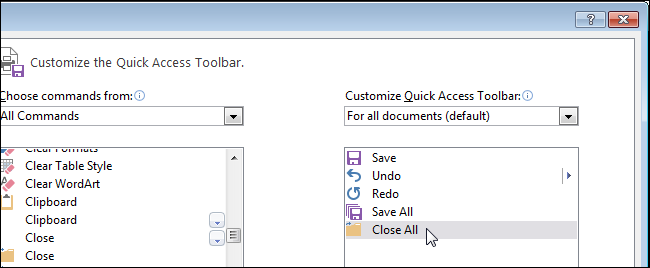 How to save and close all open documents in Word