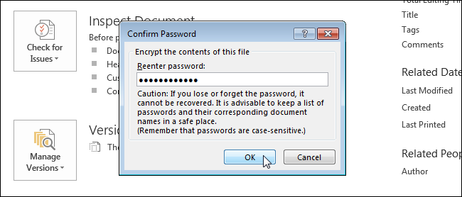 How to set a password to open a Word document