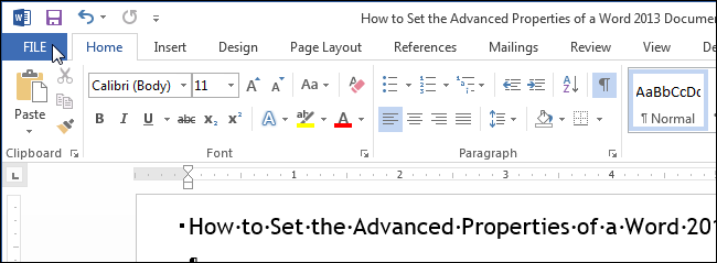 How to set advanced Word document properties