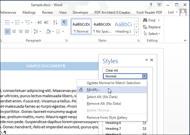 How to set paragraph formatting in Word