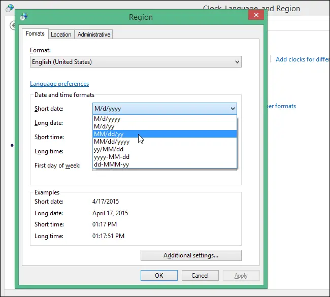 How to set the default long and short date and time formats in Word