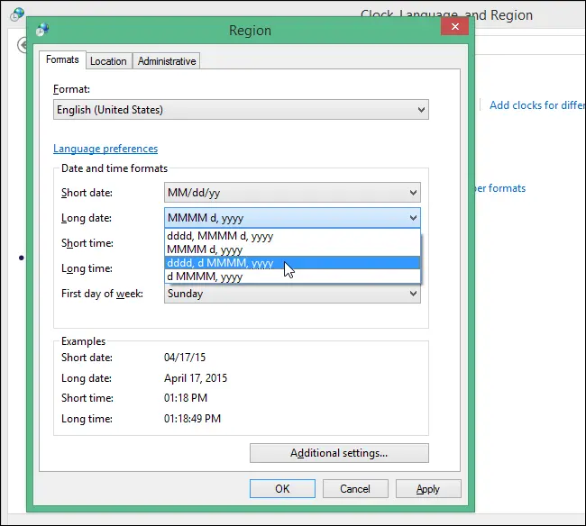How to set the default long and short date and time formats in Word
