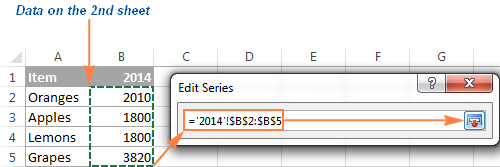 How to show data from two or more worksheets in an Excel chart