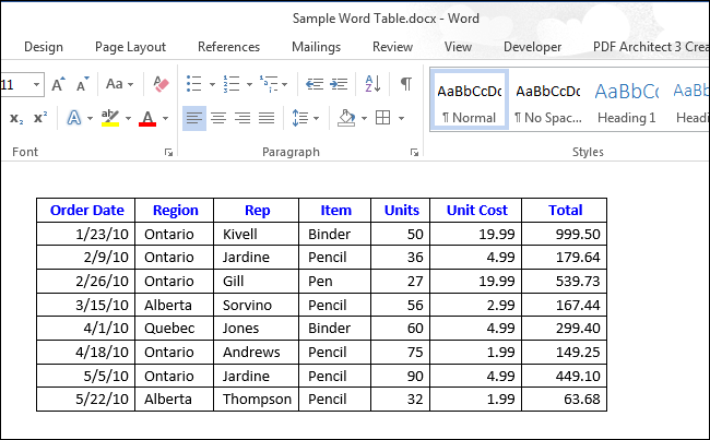 How to show or hide gridlines for table cells in Microsoft Word