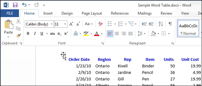 How to show or hide gridlines for table cells in Microsoft Word