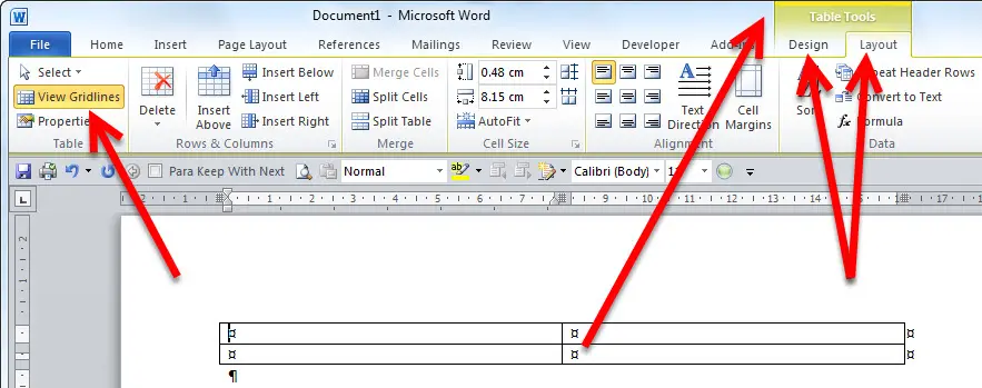 How To Hide Table Cells In Word