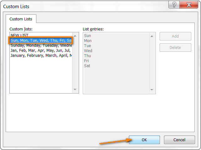 How to sort by row, column and custom list in Excel