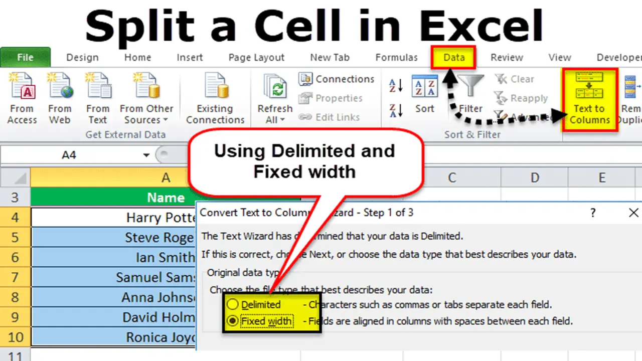 How to split a cell in Excel. 4 Ways to Split Cells in Excel