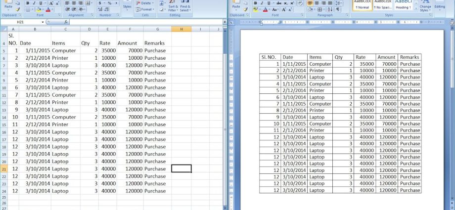 Kako prenijeti tabelu iz Excela u Word. 3 načina za prijenos tabele iz Excela u Word