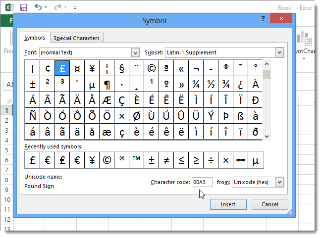 How to use AutoCorrect to assign keyboard shortcuts to characters in Excel 2013