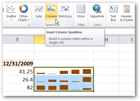 How to Use Sparklines in Excel 2010