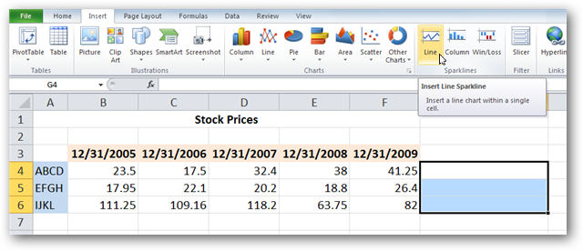 How to Use Sparklines in Excel 2010