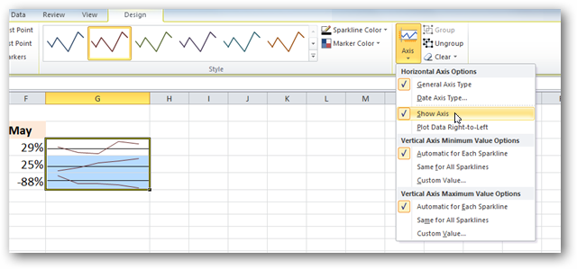 How to Use Sparklines in Excel 2010