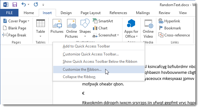 How to use symbols in Word 2013