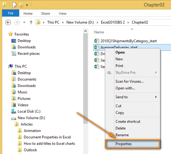 How to view, edit, and delete document properties in Excel 2010 and 2013