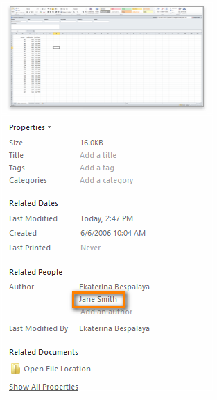 How to view, edit, and delete document properties in Excel 2010 and 2013