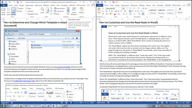 How to view multiple documents at the same time in Word