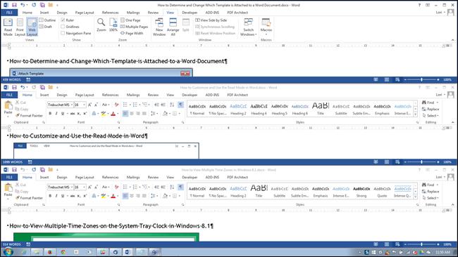 How to view multiple documents at the same time in Word