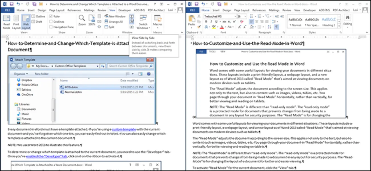 How to view multiple documents at the same time in Word