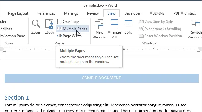 How to view multiple pages at the same time in Word