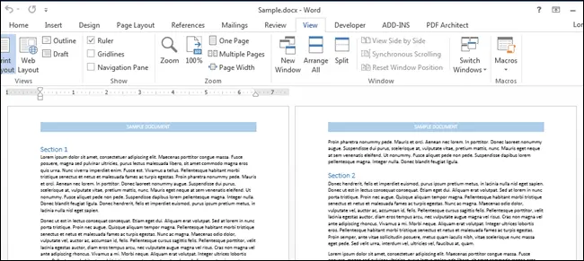 How to view multiple pages at the same time in Word