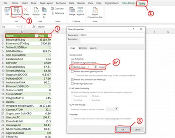 Import bitcoin rate to Excel via Power Query