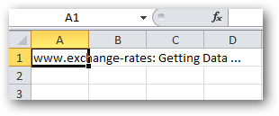 Import data into Excel 2010 from the web