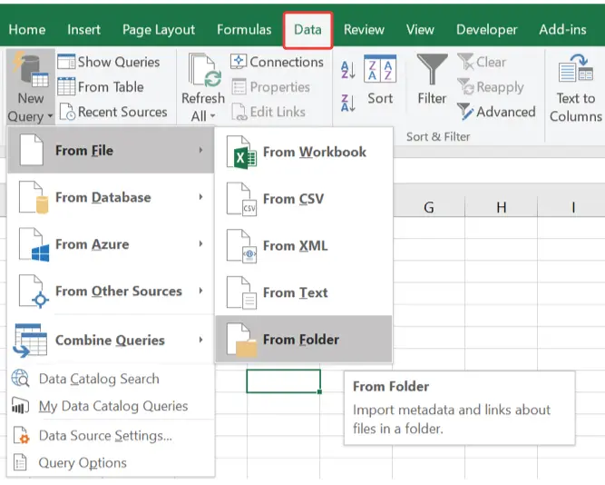 Import the contents of a CSV file into Excel