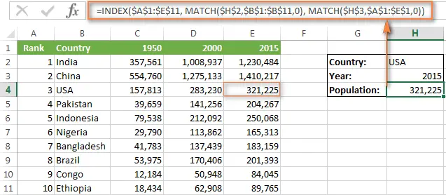 INDEX and MATCH functions in Excel are the best alternative for VLOOKUP