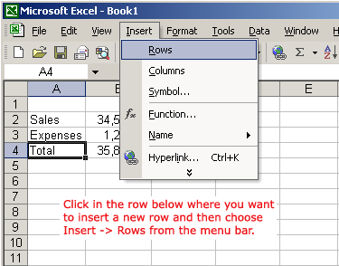 Insert and delete rows and columns in Excel