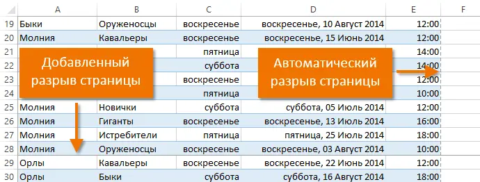 Insert page breaks, print headers and footers in Excel