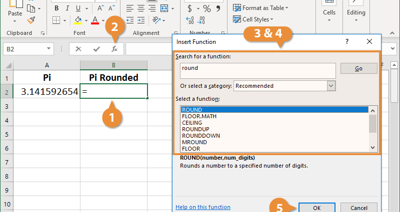 Inserting a Function in Excel