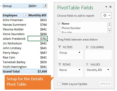 Interactive bar chart with additional information disclosure