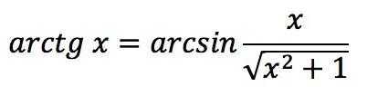 Inverse trigonometric function: Arctangent (arctg)