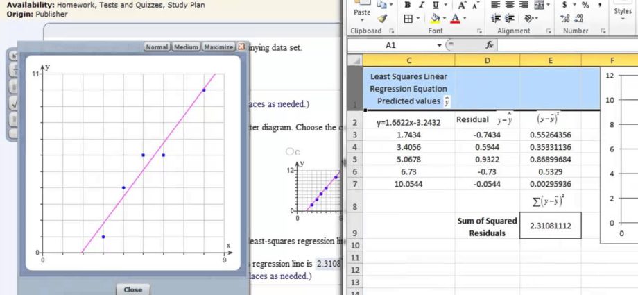 Least Squares in Excel