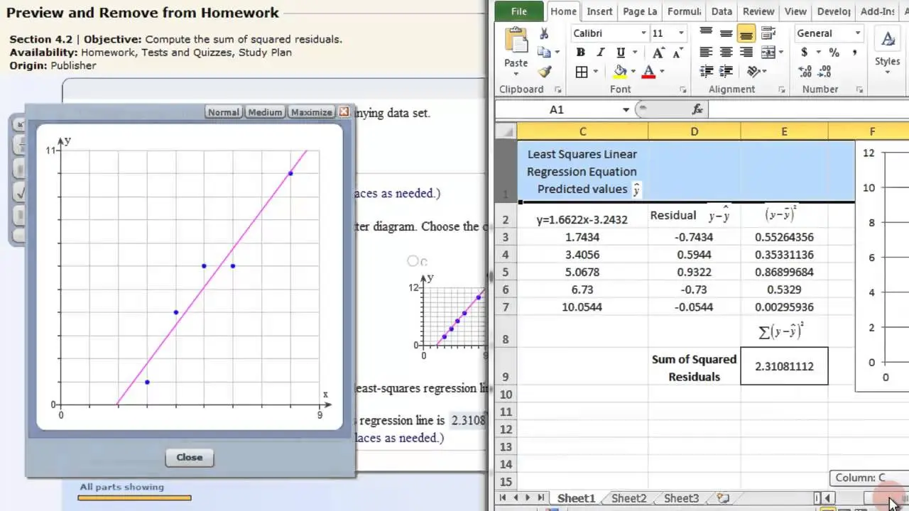 Least Squares in Excel