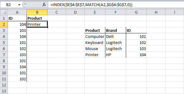 “Left” search in Excel