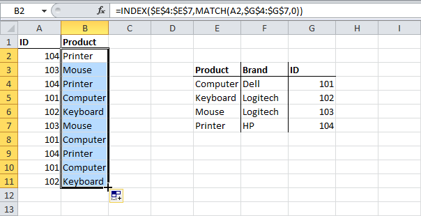 “Left” search in Excel